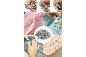 Resim 200 Adet Paslanmaz Çelik Çıtçıt ve Pense Seti Metal Çıt Çıt Makinesi 