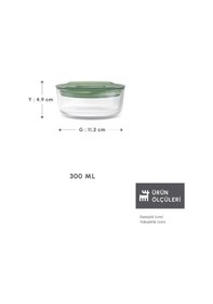 Resim Karaca Green Yuvarlak Cam Saklama Kabı 300 Ml Yeşil 