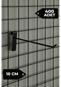 Resim Tel Pano Kancası 10 Cm Siyah Raf Askısı Raf Kancası Mağaza Düzenleme 400 Adet 