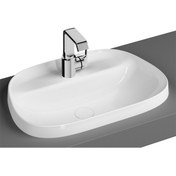 Resim VitrA Frame 5696b403-0041 Tezgah Üstü Tv Lavabo, Armatür Bantlı, Clean, 57 Cm, Beyaz 