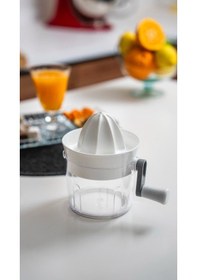 Resim Narenciye Sıkacağı Çevirmeli Portakal, Mandalina Ve Limon Sıkacağı Turuncu Beyaz 