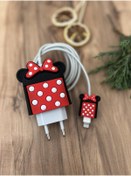 Resim Mi7a Sevimli Silikon Şarj Başlığı Ve Kablo Koruyucu 2li Set Benekli Minnie 