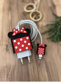 Resim Mi7a Sevimli Silikon Şarj Başlığı Ve Kablo Koruyucu 2li Set Benekli Minnie 