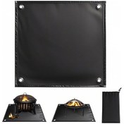 Resim Qingmipy Tomshoo Cam Elyaf Silikon Kaplama Alev Engelleme Matı - Isı Dayanıklı, Su Geçirmez, Çadır Ve Ev Kullanıma Uygun, 80x75cm Xl Boy Siyah 