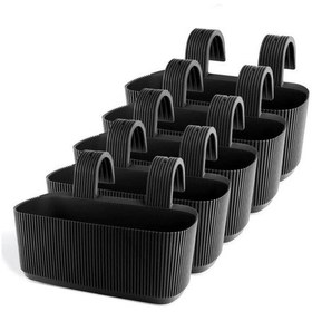 Resim Omnipazar Krs-249 Plastik Pera Askılı Balkon Saksı 3.2 Lt Siyah 5 Adet 