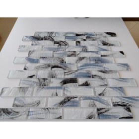 Resim MozaiKristaL Mutfak Tezgah Arası Ve Tüm Yüzeyler Için 23x73x4 Mm Kristal Cam Mozaik. 