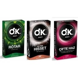 Resim Okey Prezervatif Rötar 10 Lu + Ultra Hisset 10 Lu + Çifte Haz 10 Lu 