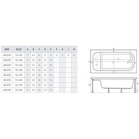 Resim Shower 70X180 Oturmalı Küvet 
