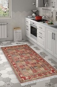 Resim Eko Trend Djt Banyo Paspası Yıkanabilir Kaymaz Taban M12343 Persian M12343-Trend-Banyo, Bordo, 50 x 80 