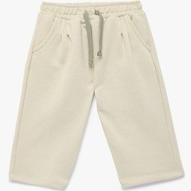 Resim Koton Beli Lastikli Cepli Şardonlu Oversize Eşofman Altı Bej 6smb40069tk Ekru 