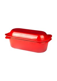 Resim Lava Döküm Ekmek Tenceresi Dikdörtgen 12X28Cm Kırmızı 