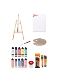 Resim Artdeco 140 Ml Akrilik Boya 50x70 Tuval Ahşap Palet Şövale Seti 
