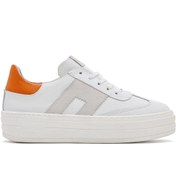 Resim Derimod Kadın Beyaz Bağcıklı Kalın Tabanlı Deri Sneaker 25SFD371718 