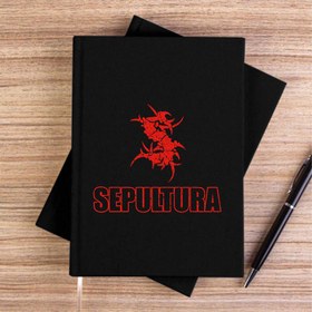 Resim Sepultura Siyah Çizgisiz Kanvas Defter - Siyah 