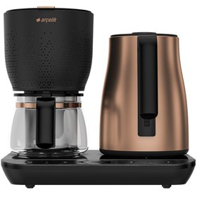 Resim Arçelik CFM 9147 B Gurme Otomatik Bakır Çay & Filtre Kahve Makinesi 