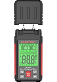 Resim Lemestar Habotest Ht633 İğneli Ahşap Nem Ölçer - Ortam Sıcaklık/nem Ve Lcd Ekranlı Yapı M,siyah Ve Kırmızı 