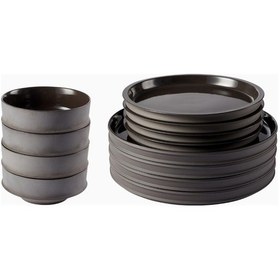 Resim Serax Dune Kelly Wearstler Tasarımı 12 Parça Porselen Yemek Takımı Çok Renkli 