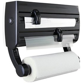 Resim Leifheit LFH25777 Parat F2 Duvara Monte Siyah Rulo Streç ve Havlu Tutucu 