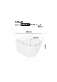 Resim Creavit Elegant Rim-off Kanalsız Asma Klozet Eg321.00 + Elegant Tp Yavaş Kapanan Kapak 2'li Set Beyaz 