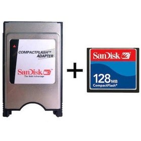 Resim Sandisk 128 Mb Compact Flash Hafıza Kartı+compact Flash Adatör 
