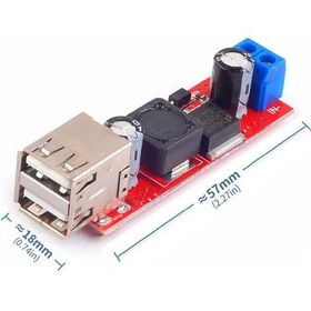 Resim Lm2596 Dual Usb Power Modül Voltaj Düşürücü Mp3 Mobil Güç Kaynağı 