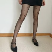 Resim 1 Çift Kadınlar İçin Seksi Düğme Desenli Şeffaf Çorap, %85 Polyamid %15 Spandeks Örgü Kumaş, Geometrik Desen, Günlük Giyim İçin Nefes Alabilen İnce Çorap 