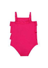 Resim Uv Korumalı Askılı Mayo Kız Bebek Yüzücü Mayo 5108 Pembe Fuşya 