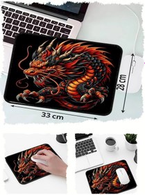 Resim Dragon Ejderha Tasarımlı 33x28 Cm Mousepad Kaymaz Taban Rahat Konforlu Mouse Pad 