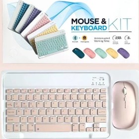 Resim 2Guoyang Pembe Ipad Xiaomi Mi Pad Için Huawei Samsung Tablet Sihirli Kontrol Kablosuz Klavye Fare Seti Desteği Android Ios Windows Sistemi 2022 (Yurt Dışından) 