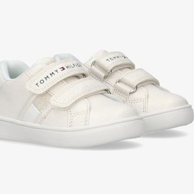 Resim Tommy Hilfiger Flag Velcro Bebek Bej Spor Ayakkabı 