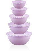 Resim 5li Yuvarlak Plastik Badya Leğen Iç Içe Set Mini 