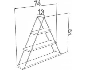 Resim Umut Park Metal Ahşap Üçgen Duvar Raf 