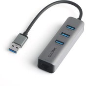 Resim Dark DK-AC-USB332GL USB Type-A to RJ45 Gigabit Ethernet ve 3xUSB 3.0 Hub Çoklayıcı Adaptör 