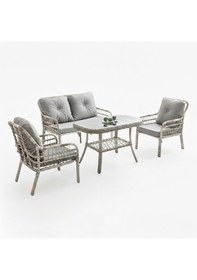 Resim Capri Swing Pisa İkili Rattan Bahçe Balkon Oturma Grubu Beyaz 752 