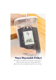 Resim Vienev Renkli Etiketli Kare Saklama Kabı Beyaz 12li Beyaz 