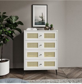 Resim Moonlight 4 Çekmeceli Hazeran Detaylı Şifonyer 