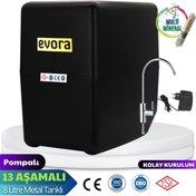 Resim Evora 13 Aşamalı 8 Lt Çelik Tanklı Pompalı Multimineralli Su Arıtma Cihazı Premium Seri 