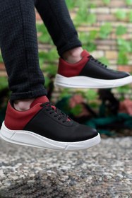 Resim Riccon Siyah Kırmızı Cilt Erkek Sneaker 0012M012 