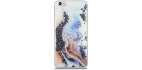 Resim Case World Caseworld Apple Apple iPhone 6s Plus Kapak Mermer Desenli Pop Socketli Silikon Kılıf - Mor 