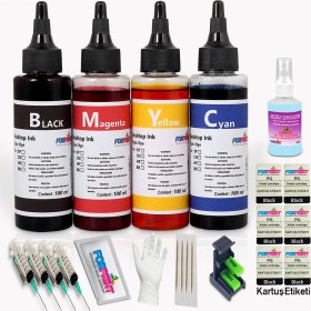 Resim Forprint HP Deskjet 1115/2135 Yazıcı Için 652 Kartuş Dolum Seti 4X100 ml 