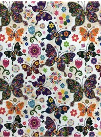 Resim Enesar Home Butterfly Renkli Kelebek Desenli Kumaş Kırlentlik Döşemelik Kumaş Dijital Baskı 100 x 140 cm 