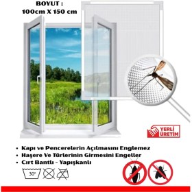 Resim 100CMX150CM Cırt Bantlı Pencere Sinek Önleyici Sineklik Perdesi 
