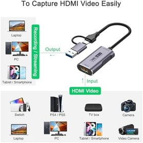 Resim Video Yakalama Kartı 4K HDMI - USB-A/USB-C Yakalama Kartı Full HD 1080P 60FPS USB3.0 Oyun, Akış, Öğretim, Video Konferans için Video ve Ses Kaydı Yakalama 