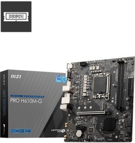 Resim Msı Pro H610m-g Ddr5 5600mhz 1xvga 1xhdmı 1xdp 1xm.2 Usb 3.2 Matx 