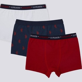 Resim U.S. Polo Assn Emblem Detail Kırmızı Erkek Çocuk 3'lü Boxer Kırmızı 