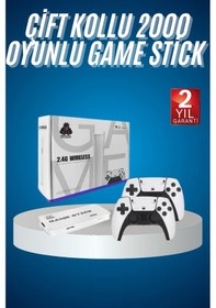 Resim Tek 2.4 Ghz Oyun Konsolu Çift Konsol 4k Ultra Hd Game Stick Najmaddin 