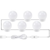 Resim Vkemall 6 Adet Dokunmatik Ayna Önü Lambası - 3 Renk Ayarı Doğal Beyaz, Saf Beyaz, Islak Beyaz Usb Güzellik Işığı - Makyaj Ve Banyo Aynaları İçin 