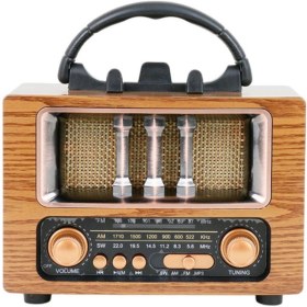 Resim JUNGLEE Nostaljik Radyo Şarjlı Bluetooth Hoparlör Taşınabilir Sd kart Usb Girişli Mini Speaker 