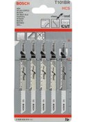 Resim Bosch T 101 BR Clean For Wood 5'li Dekupaj Testeresi Bıçağı - 2608630014 