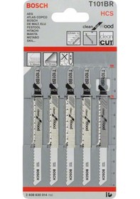 Resim Bosch T 101 BR Clean For Wood 5'li Dekupaj Testeresi Bıçağı - 2608630014 